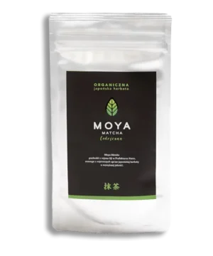 Stor 250g boks med Moya Matcha Daglig økologisk grønn te fra Japan.