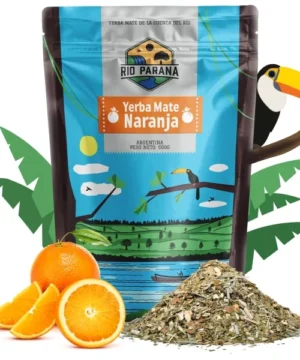 Rio Parana Naranja Yerba Mate 500g med appelsinskall og sitrongress fra Argentina