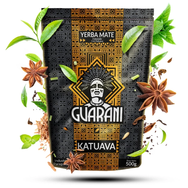 Guarani Katuava Yerba Mate 500g pakke med catuaba-bark og urter fra Paraguay"