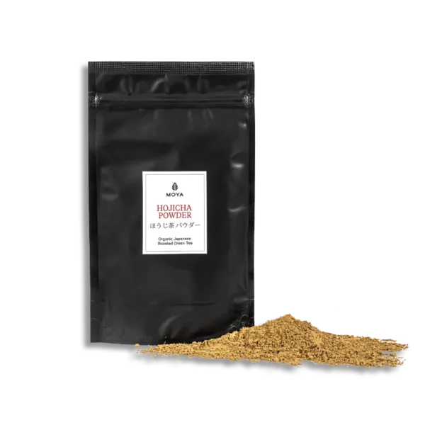 Moya Hojicha pulver økologisk ristet japansk te til latte og baking