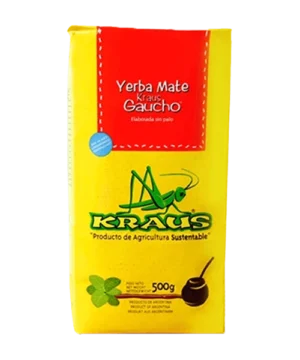 Yerba Mate Kraus Gaucho Sin Palo 500g økologisk og røykfri argentinsk mate te