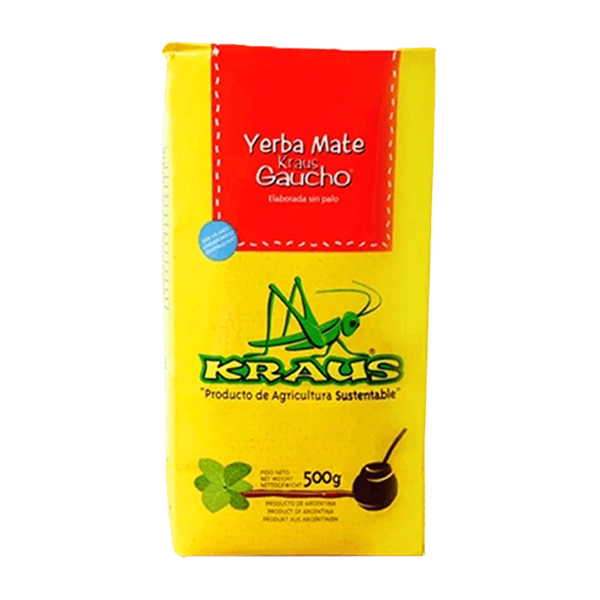 Yerba Mate Kraus Gaucho Sin Palo 500g økologisk og røykfri argentinsk mate te